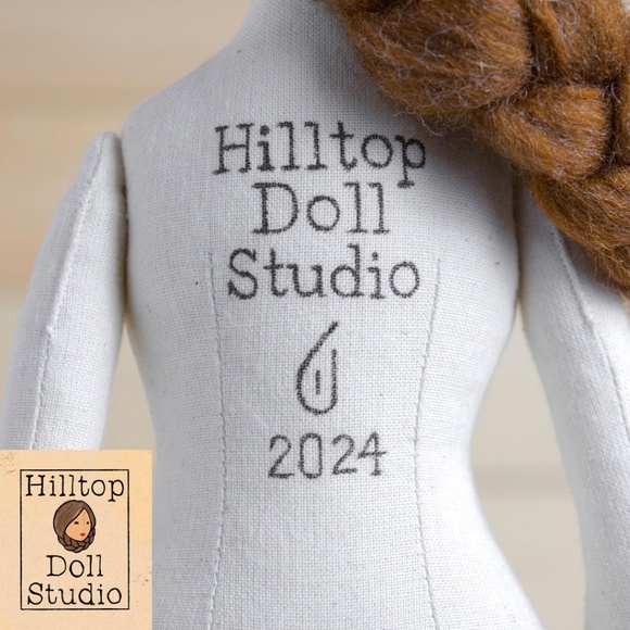 Fabric Doll "Clara" Handcrafted Textile Cloth Heirloom Primitive Doll - Picture 14 of 14